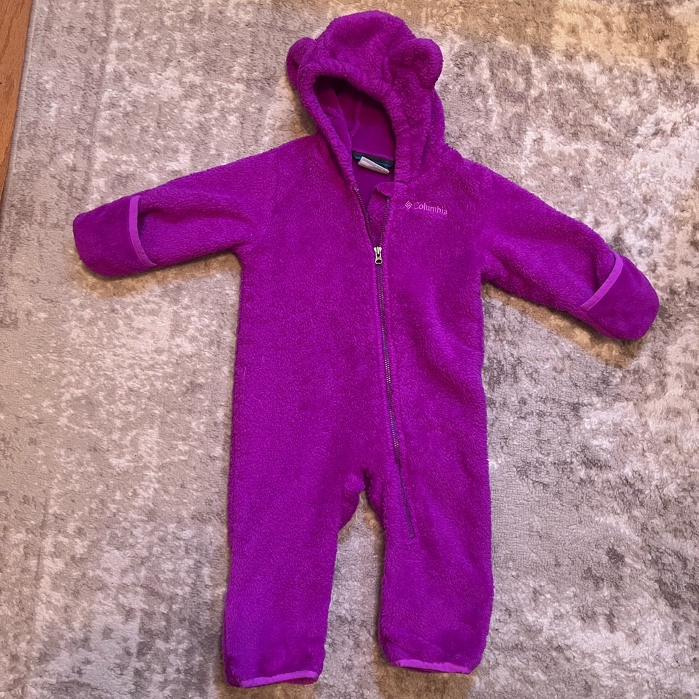 Columbia Purple Fleece One Piece with Hood